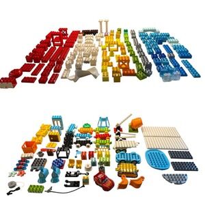 Large 200+ Lot of Lego Duplo Building Blocks (Construction/Boat/Trains/Basic)